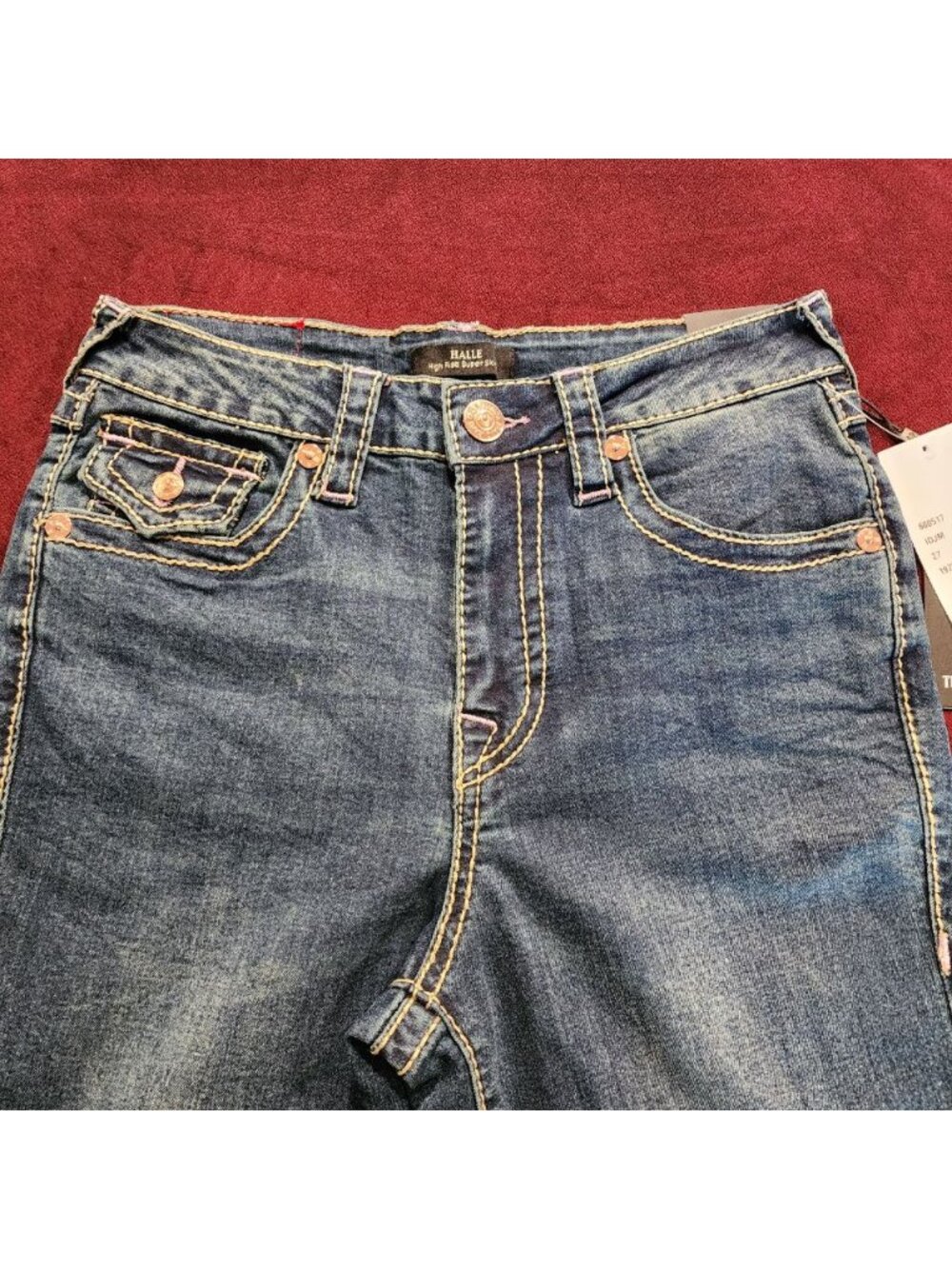 True Religion Women's Denim Jeans High Rise Super Skinny Blue Size 28 NWT - Picture 3 of 16